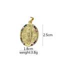 Squisito ciondolo religioso Vergine Maria placcato oro 18K con zirconi colorati micro-pave - Stile Vergine Maria Colorato (D2018JC)