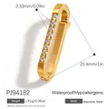 Chiusura a bocca di pesce in acciaio inossidabile dorato con strass per gioielli - Chiusura a Bocca di Pesce Lunga con Otto Strass (PJ94182) / 25.4x2.33mm / Oro