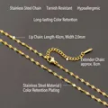 High-quality gold plated stainless steel lip chain necklace with adjustable extension link - Lips Chain / 40CM / Gold