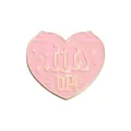 Unique pink heart enamel pin with artistic gold 'tits UP!' lettering for accessories - Pink Gold Vulgar Text Style (QHXZ1877)