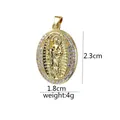 Pendaglio religioso ovale placcato oro 18K con micro-pavè di zirconi, 2,3 x 1,8 cm - Stile Ovale Santo (D2031JB)