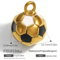 Ciondolo pallone da calcio in acciaio inossidabile dorato di lusso per gioielli DIY - PJ93919（Big）