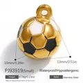 Piccolo ciondolo a forma di pallone da calcio in acciaio inox placcato oro - PJ93919（Small）