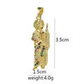 Squisito ciondolo San Judas Tadeo placcato oro 18K con accenti di zirconia colorata - Stile Fine San Giuda Colorato (D2023JC)