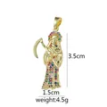Ciondolo Santa Muerte in oro 18 carati con zirconi colorati, altezza 3,5 cm - Stile Santa Muerte Colorato (D2022JC)