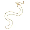 Gold stainless steel box chain necklace with adjustable extender and lobster clasp. - Box Chain Set (Alphabet + Birthstone + Chain)