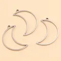 Pendentif en forme de lune en acier inoxydable pour la création de bijoux DIY - Forme de Lune - Grand / 17X27X1.2mm / Acier