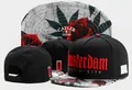 Black snapback cap with Amsterdam embroidery and floral leaf pattern brim design - Style - 38 / Adjustable