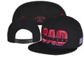 Fashionable black flat brim snapback cap with Bad Attitude 3D embroidery detail - Style-71 / Adjustable