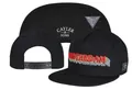 Black snapback hat featuring colorful AMSTERDAM embroidery and adjustable plastic strap - Style-76 / Adjustable