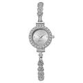 Elegant silver women's quartz watch with sparkling rhinestone slim bracelet strap - Full Silver