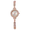 Elegante reloj de cuarzo para mujer en oro rosa con pulsera de diamantes - Oro Rosa Esfera Blanca Sunburst