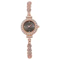 Elegante reloj de mujer en oro rosa con bisel de diamantes y correa fina - Oro Rosa Esfera Negra Sunburst