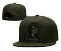 Army green snapback cap with skeleton rose embroidery and One World Order text - Style-41 / Adjustable