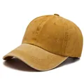 Cappellino da baseball vintage in cotone giallo lavato con cinturino regolabile - Regolabile / Giallo