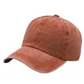 Berretto da baseball in cotone lavato vintage in arancione terracotta con visiera - Regolabile / Arancione