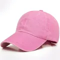 Berretto da baseball in cotone lavato rosa stile vintage con visiera curva unisex - Regolabile / Rosa
