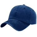 Berretto da baseball vintage in cotone blu scuro lavato per uomo e per donna stile retrò chic - Regolabile / Blu Zaffiro