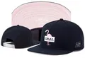 Navy blue snapback hat featuring a pink flamingo embroidery and flat brim design - Style 113 / Adjustable