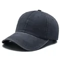 Berretto da baseball in cotone lavato vintage grigio scuro, cappello unisex tinta unita - Regolabile / grigio scuro