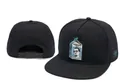 Adjustable black flat-brim snapback hat with a creative milk carton graphic embroidery patch. - Style-84 / Adjustable