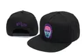 Black flat brim snapback cap with American fashion style embroidery - Style 49 / Adjustable