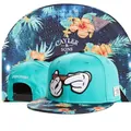 Turquoise Cayler & Sons snapback hat with floral print brim and unique hand embroidery - Style-29 / Adjustable