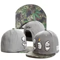 Grey Cayler & Sons snapback hat with camouflage brim and embroidered cartoon hand graphics - Style-27 / Adjustable
