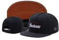 Fashionable black snapback cap with a brown under-brim and detailed front embroidery - Style 24 / Adjustable