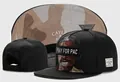 Fashionable black snapback cap with Pray for Pac embroidery and camouflage brim detail - Style-134 / Adjustable