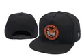 Stylish black flat-brim snapback hat featuring a highly detailed embroidered tiger patch - Style-54 / Adjustable