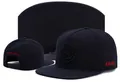 Premium black flat brim snapback cap featuring 3D rose embroidery and red side logo details - Style - 145 / Adjustable