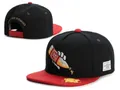 Black and red flat brim snapback hat with 40 OZ bottle embroidery and gold homies text - Style 156 / Adjustable