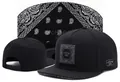 Black snapback cap with paisley bandana pattern underbrim and Cayler & Sons patch. - Style-146 / Adjustable