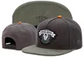 Grey fashion snapback hat featuring olive green flat brim and Bright Minds patch - Style - 150 / Adjustable
