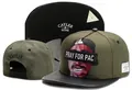 Olive green and black snapback hat with graphic print and PRAY FOR PAC embroidery. - Style - 168 / Adjustable