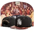 Cayler & Sons black snapback hat featuring praying hands embroidery and Last Supper print - Style - 173 / Adjustable