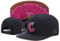 Adjustable flat-brim snapback cap with donut 'C' embroidery in navy blue - Style-140 / Adjustable