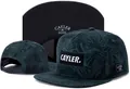 Snapback hat featuring dark green tropical palm leaf pattern and flat brim design - Style 9 / Adjustable