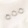 Trois fermoirs anneaux à ressort argentés pour la création de bijoux DIY de qualité - Boucle à Ressort Ronde (12mm) / 1 Pièce / Or blanc