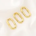 Fermoirs à ressort ovales plaqués or 14 carats de haute qualité pour bijoux artisanaux - Fermoir à Ressort Rectangulaire Ovale (13.5*24.5mm) / 1 Pièce / Or 18K