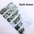 Détail macro de strass plats en verre vert foncé pour le nail art et les loisirs créatifs - SS4-SS12 (Environ 1728 Pièces/Paquet) / vert foncé