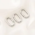 Lot de trois boucles à ressort ovales en argent pour bijoux DIY et réparation de chaînes. - Fermoir à Ressort Rectangulaire Ovale (22.5*13mm) / 1 Pièce / Or blanc