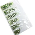 Strass à dos plat vert clair pour la décoration des ongles DIY - SS4-SS12 (Environ 1728 Pièces/Paquet) / vert clair