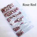 Strass à dos plat rose foncé de qualité supérieure pour le nail art et le bricolage - SS4-SS12 (Environ 1728 Pièces/Paquet) / Rouge Rose