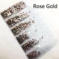 Strass à dos plat en or rose pour le nail art DIY dans des sachets multi-compartiments - SS4-SS12 (Environ 1728 Pièces/Paquet) / Or rose