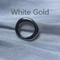 Anneau minimaliste en cuivre plaqué or blanc pour bijoux et accessoires DIY - Bague irrégulière / 5 Pièces / Or Blanc