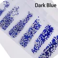 Strass à dos plat bleu foncé pour les décorations professionnelles de nail art. - SS4-SS12 (Environ 1728 Pièces/Paquet) / Bleu foncé
