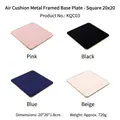 Quadratische Stoff-Schmuckdisplay-Basis mit Metallrahmen in Pink Schwarz Blau und Beige - Quadratische Bodenplatte mit Metallrahmen (KQC03) / 20x20x1.8cm / Schwarz