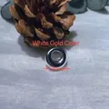 Perle d'espacement lisse de couleur or blanc 12mm pour la création de bijoux DIY - Bague Ronde Épaisse / 5 Pièces / Or Blanc